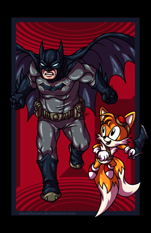 Batman vs. Tails by AnutDraws