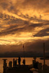 fishing under a sky of fire by vsnowflakew