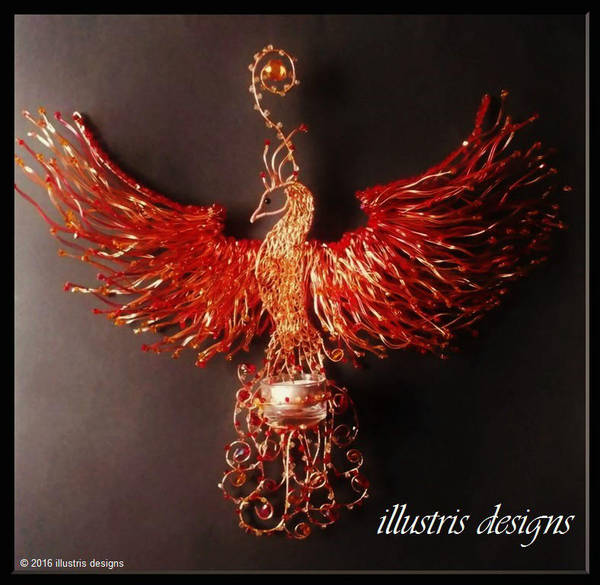 Rising Phoenix Candle Holder by illustrisdesigns on DeviantArt