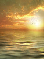 Background-evening sea by AzurylipfesStock