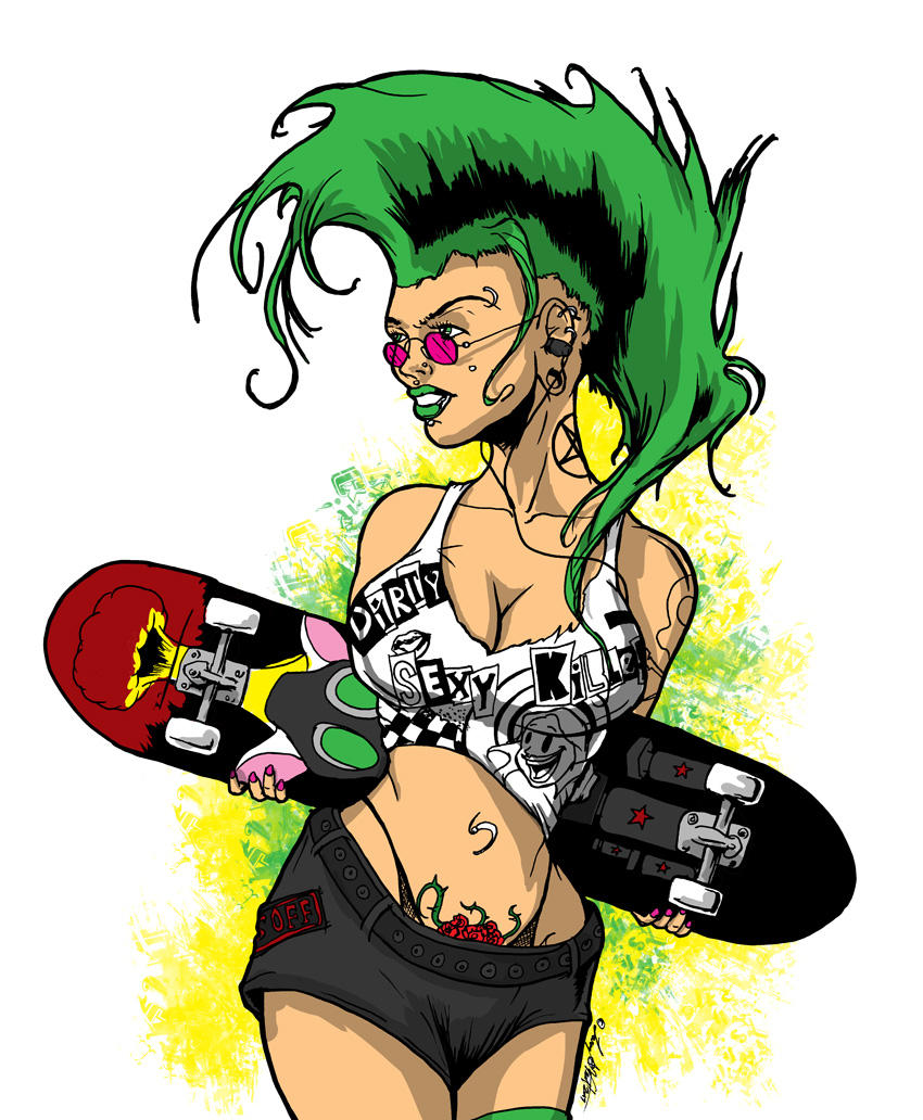 Punk Skater Girl by luvataciousskull