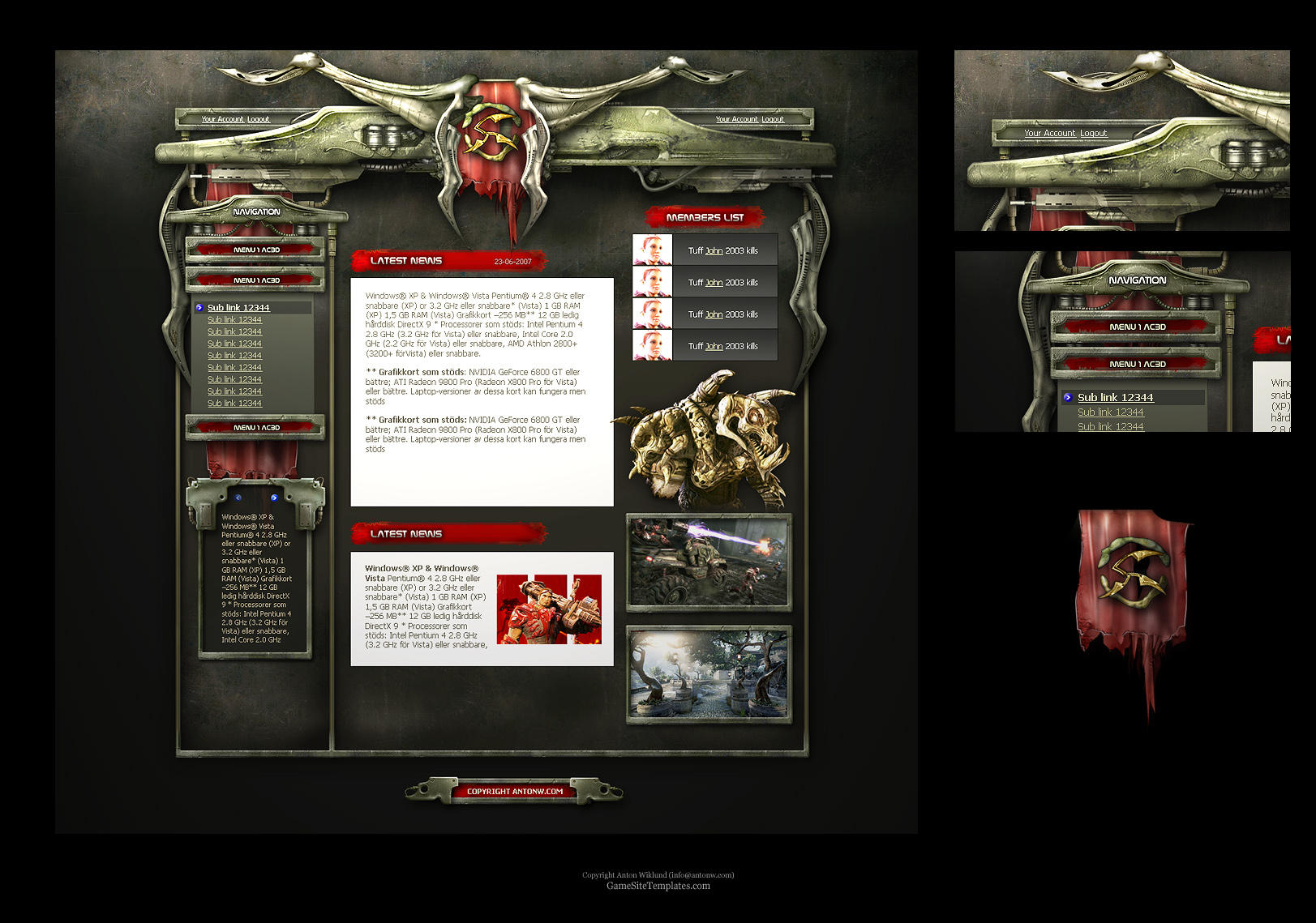 Alien Sci-Fi Game Web Template by karsten