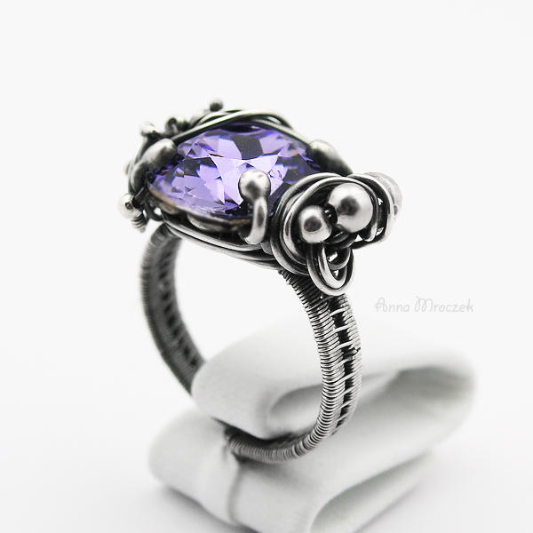 Violet Diamond - wrapped ring by AnnaMroczek