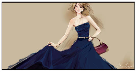 couture midnight blue gown by BreeLeman