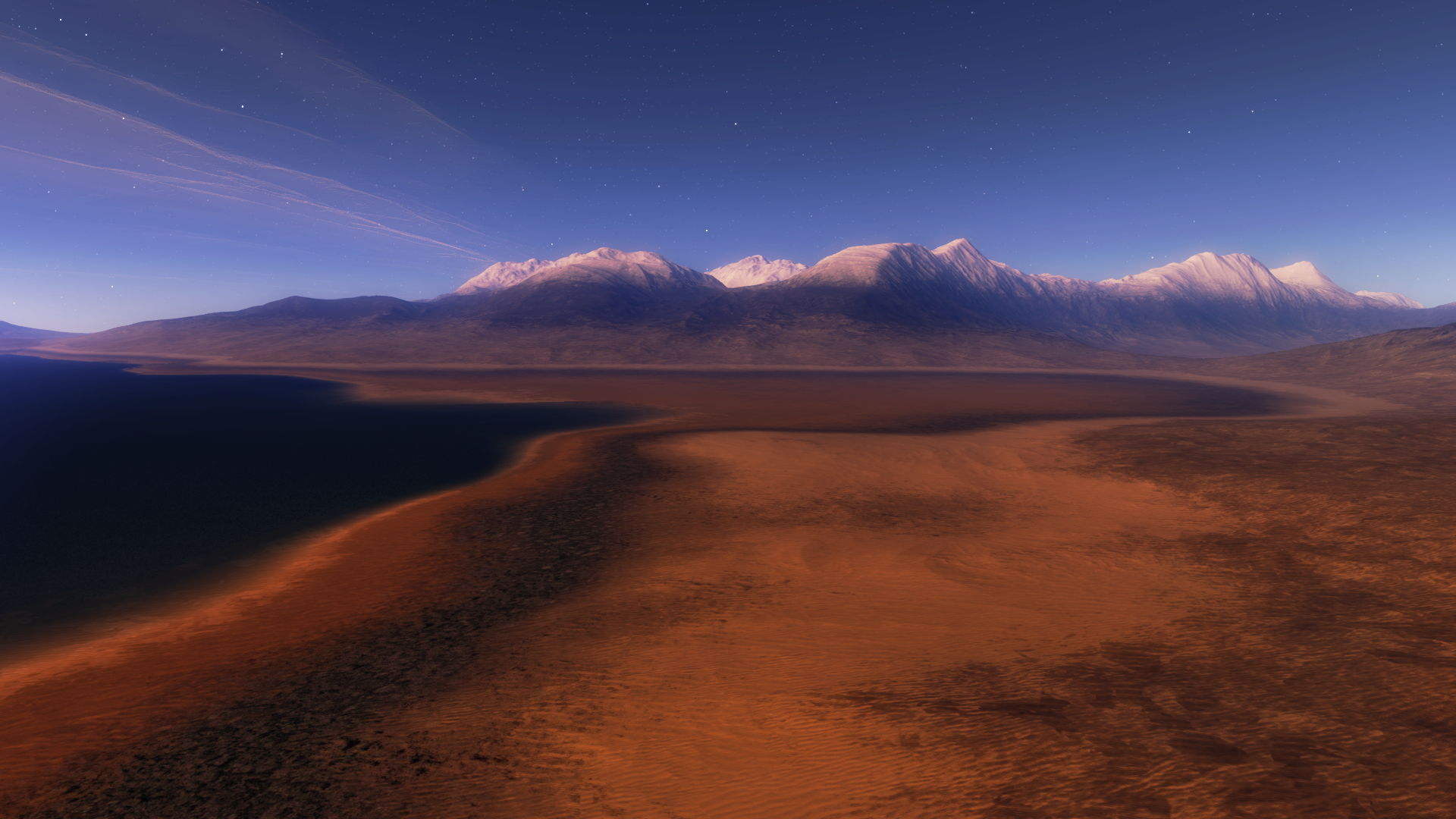 Alien shores lit by a never setting sun by nirklars