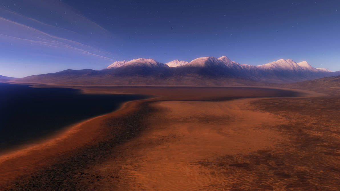 Alien shores lit by a never setting sun by nirklars