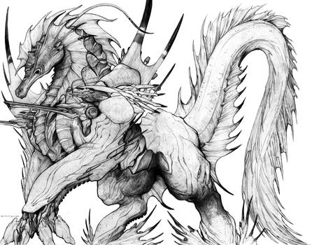 Lemurian Serpent Sea Horse War Steed by ChuckWalton