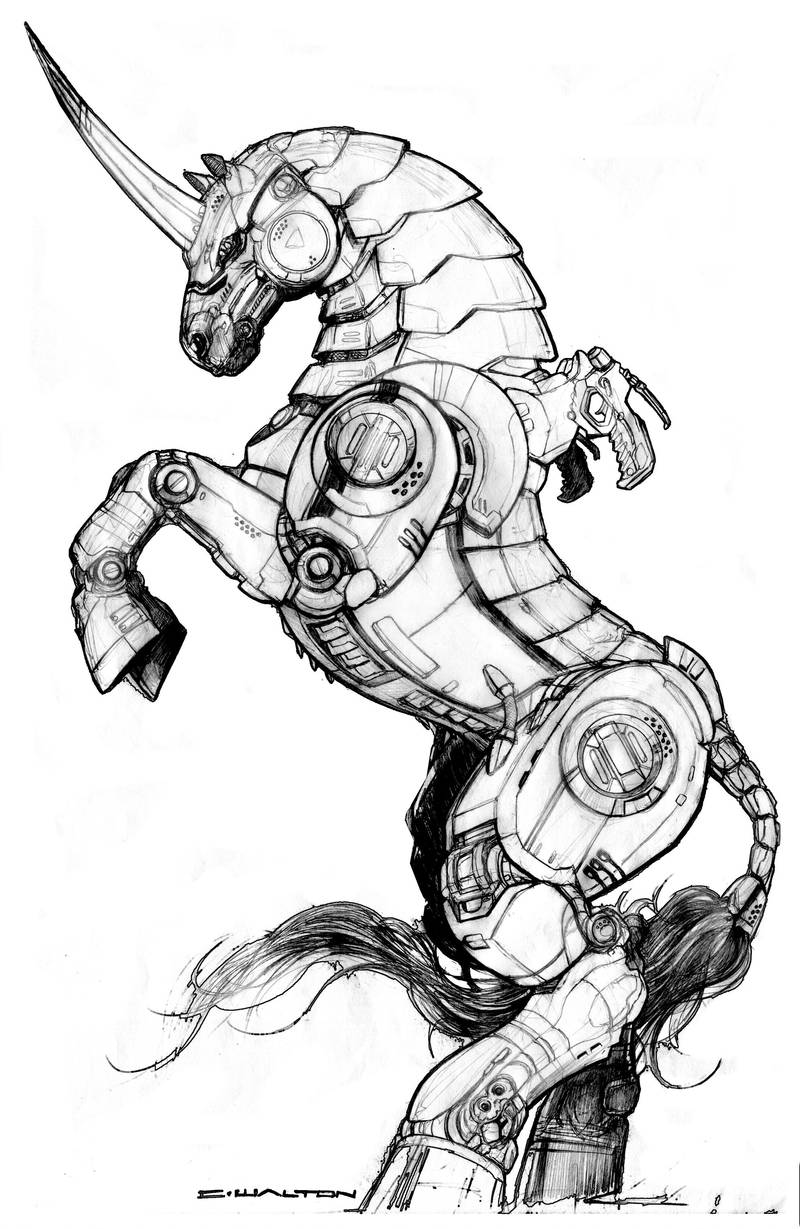 Black Market Robot Steed Unicorn by ChuckWalton