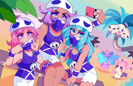 Pokemon: Team Skull Selfie by QueenAshi