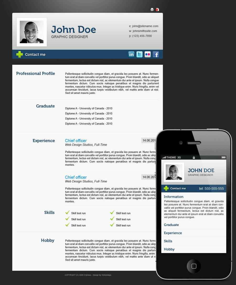 Wordpress Resume By Leslyg On DeviantArt