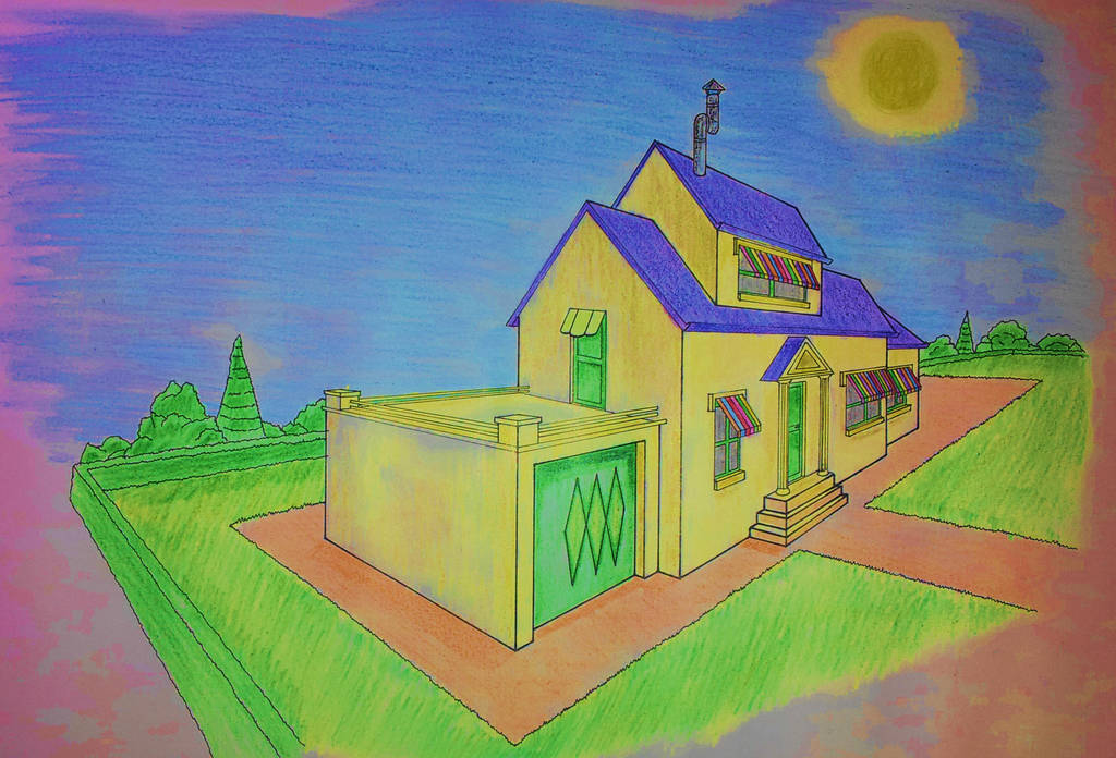 Perspective Drawing - Oggy's House by CSFiReFoX on DeviantArt