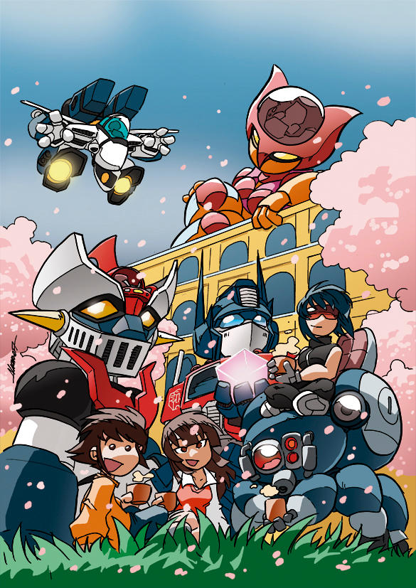 Chibi Robots at Hanami by NachoMon