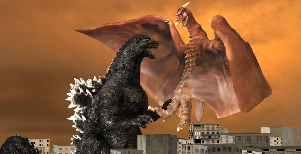 Godzilla vs rodan by Hulksmash31 on DeviantArt