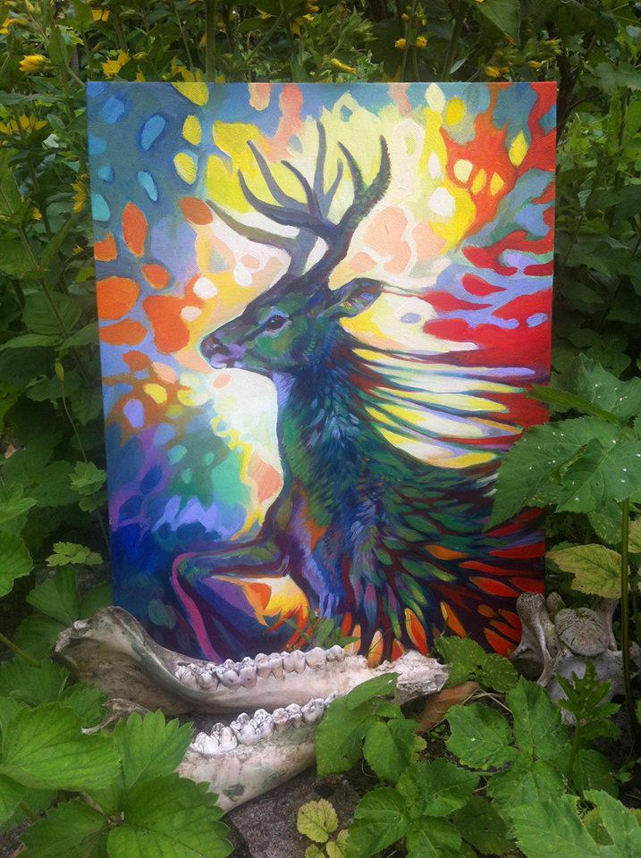 Deer Painting by Maquenda