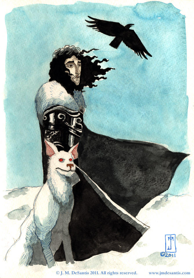 Jon Snow and Ghost by jmdesantis