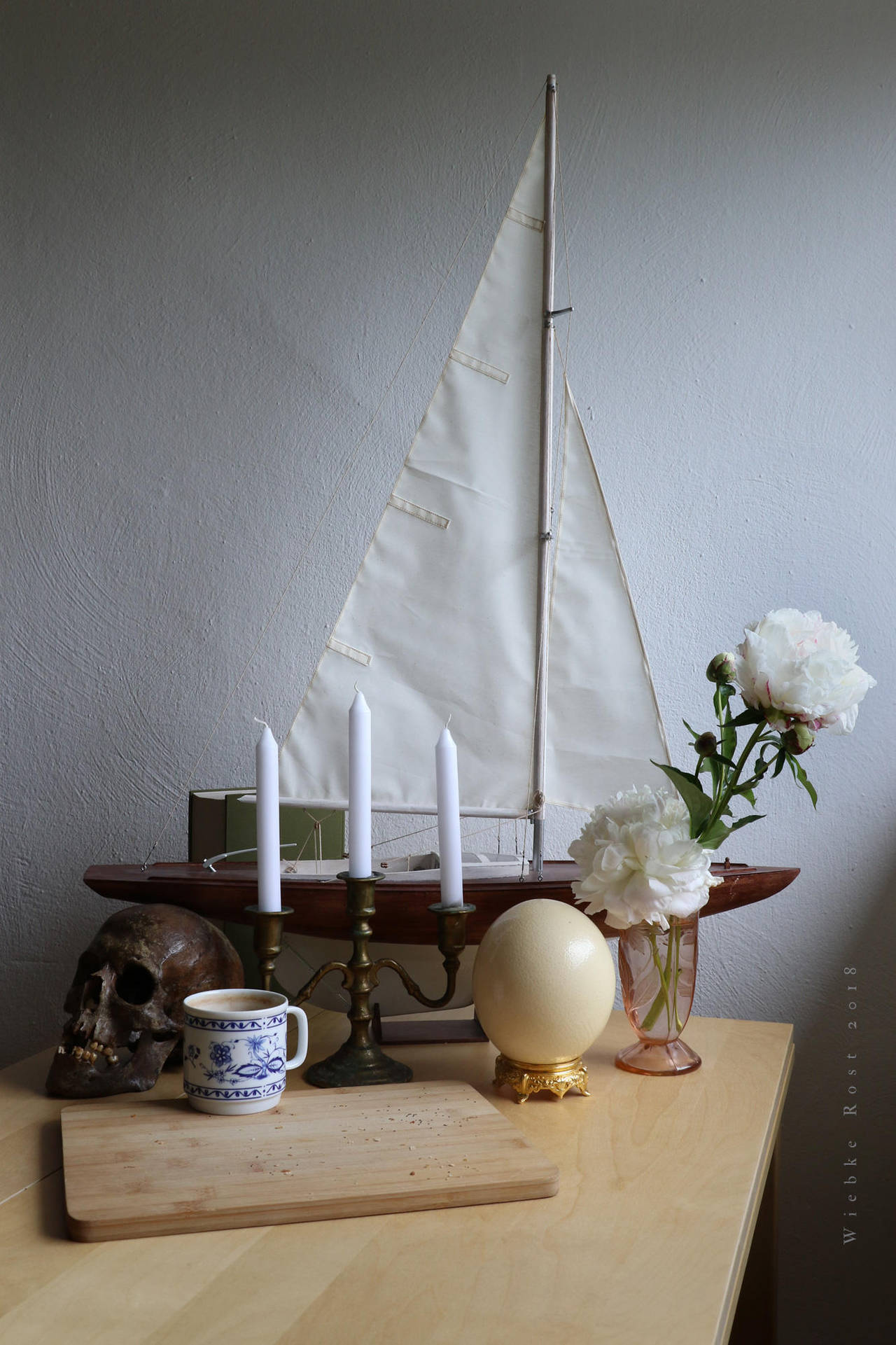 Still life with peonies by wiebkerost