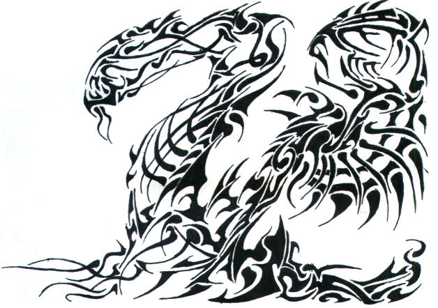 tribal dragon by phantomxxx