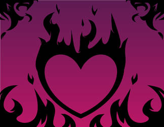 Flaming Heart Background by MaliceInTheAbyss