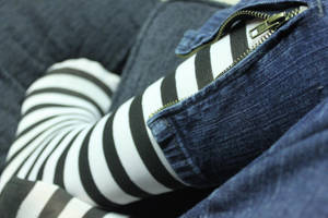 Stripes, denim, zipper by ExposeTheBeauty