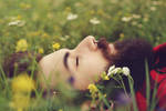 The bearded man in the flower field 2 by Estelle-Photographie