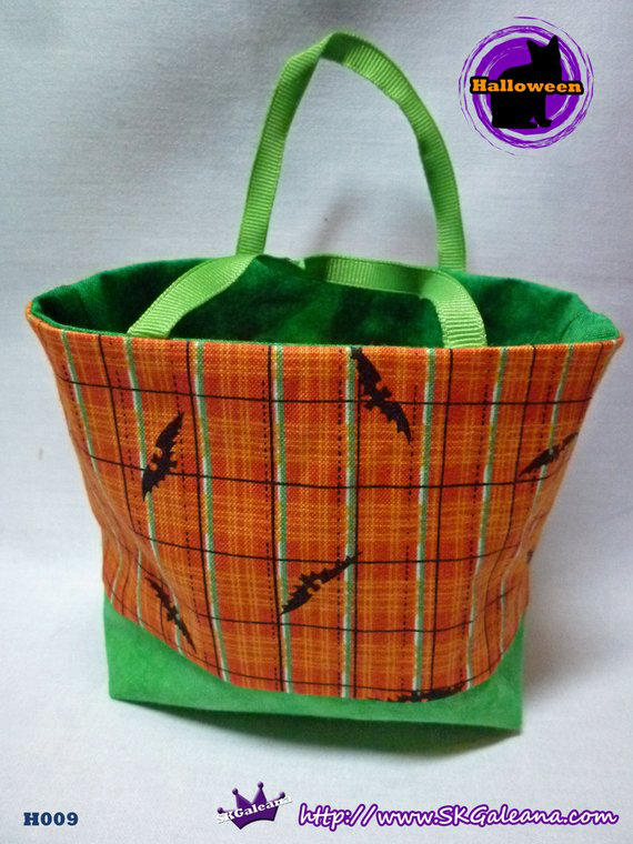 Handmade Tiny Tote bag Featuring Black Bats by SKGaleana