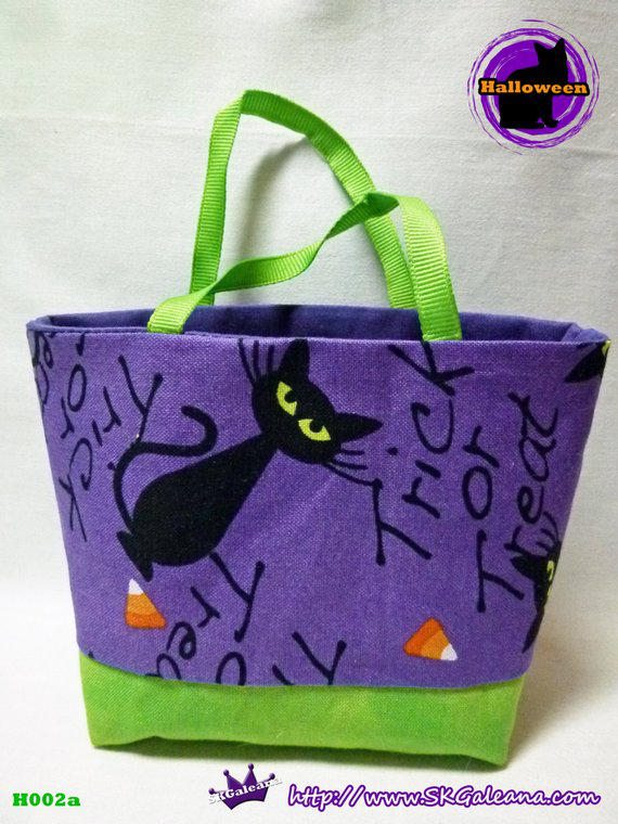Handmade Tiny Tote bag Featuring Black cat by SKGaleana