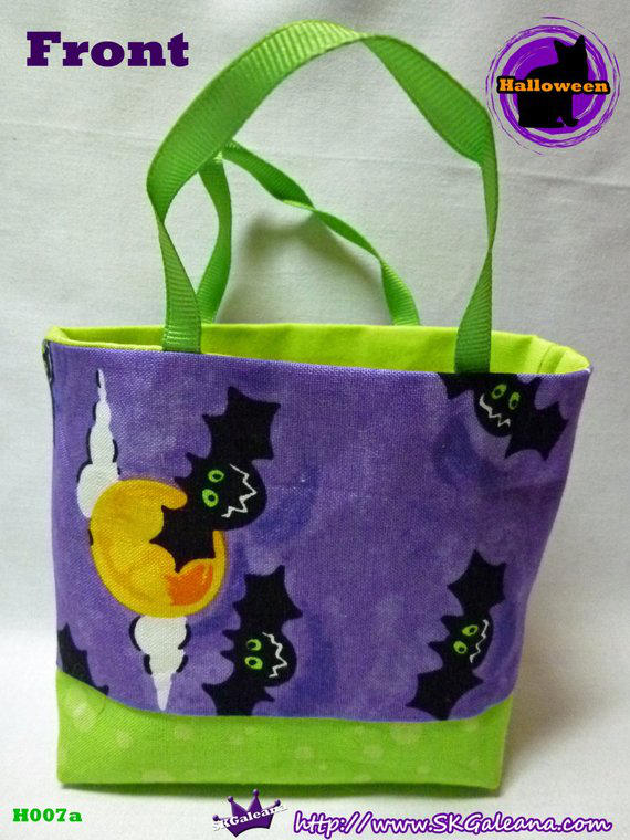 Handmade Tiny Tote Bags Featuring Cute Bats by SKGaleana