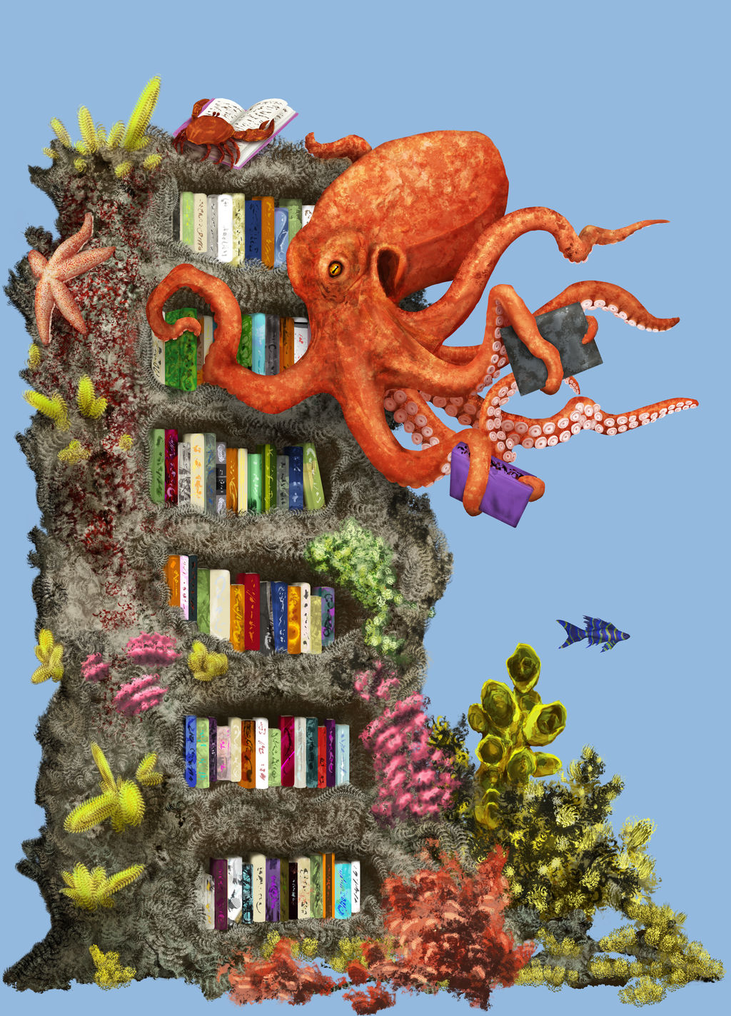 Octopus Librarian by hwango