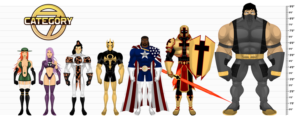 Category 7 Lineup/Height Chart (Fanart/Request) by BSDigitalQ