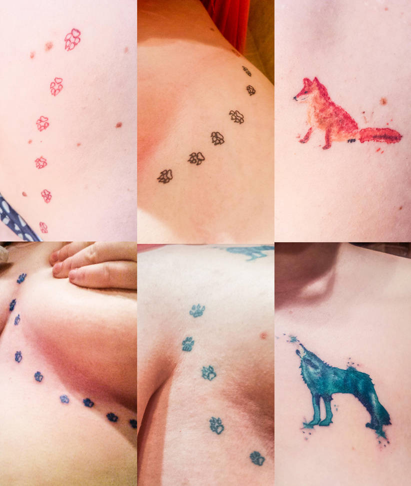 tattos wolf fox and
