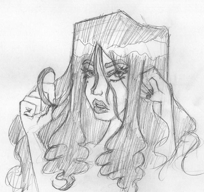 Artistic depiction of an eye roll gesture, conveying exasperation and disbelief.