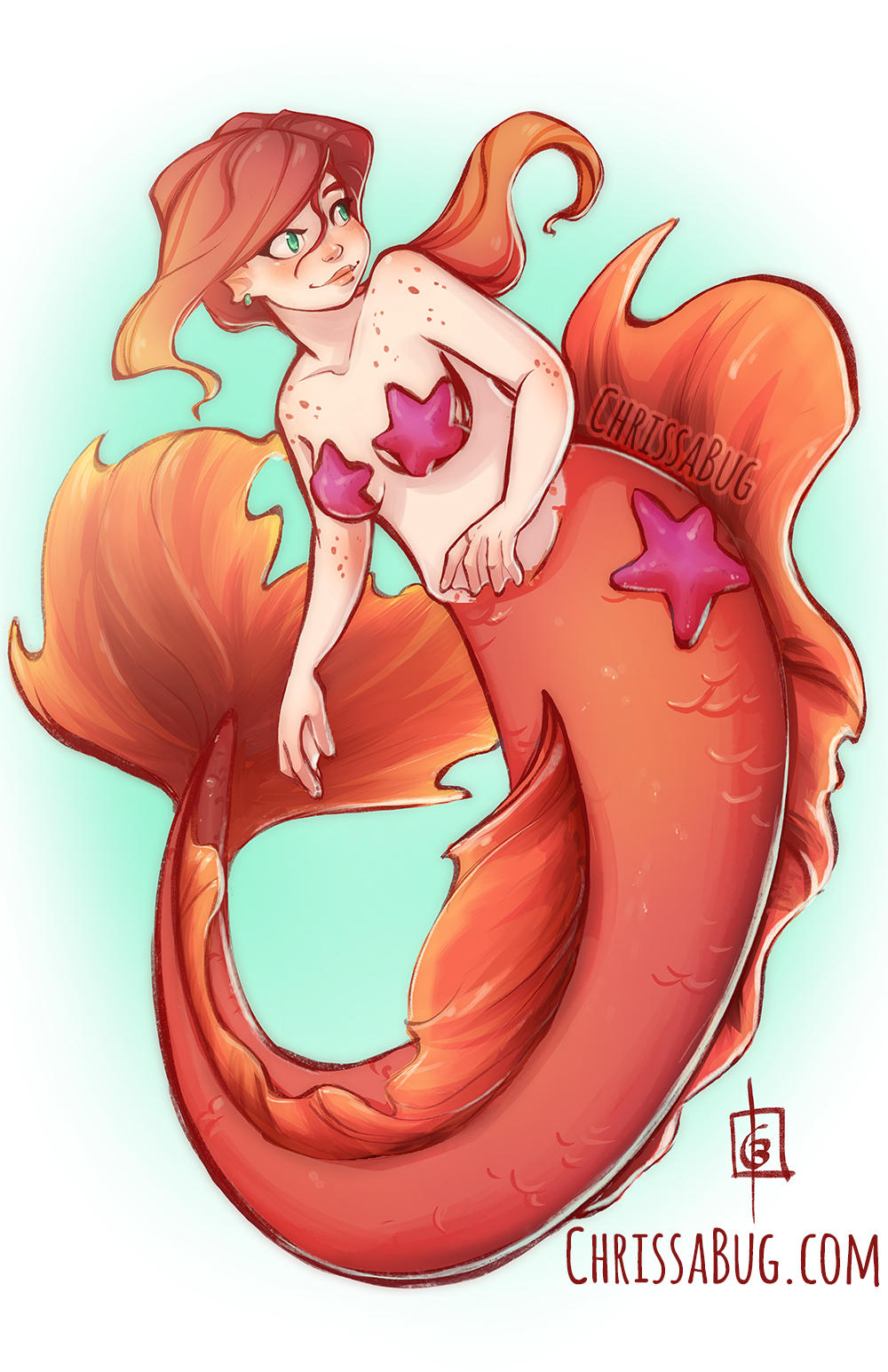 Mermaid Pomegranate by ChrissaBug