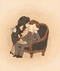 Mycroft Holmes+Anthea by twosugars16