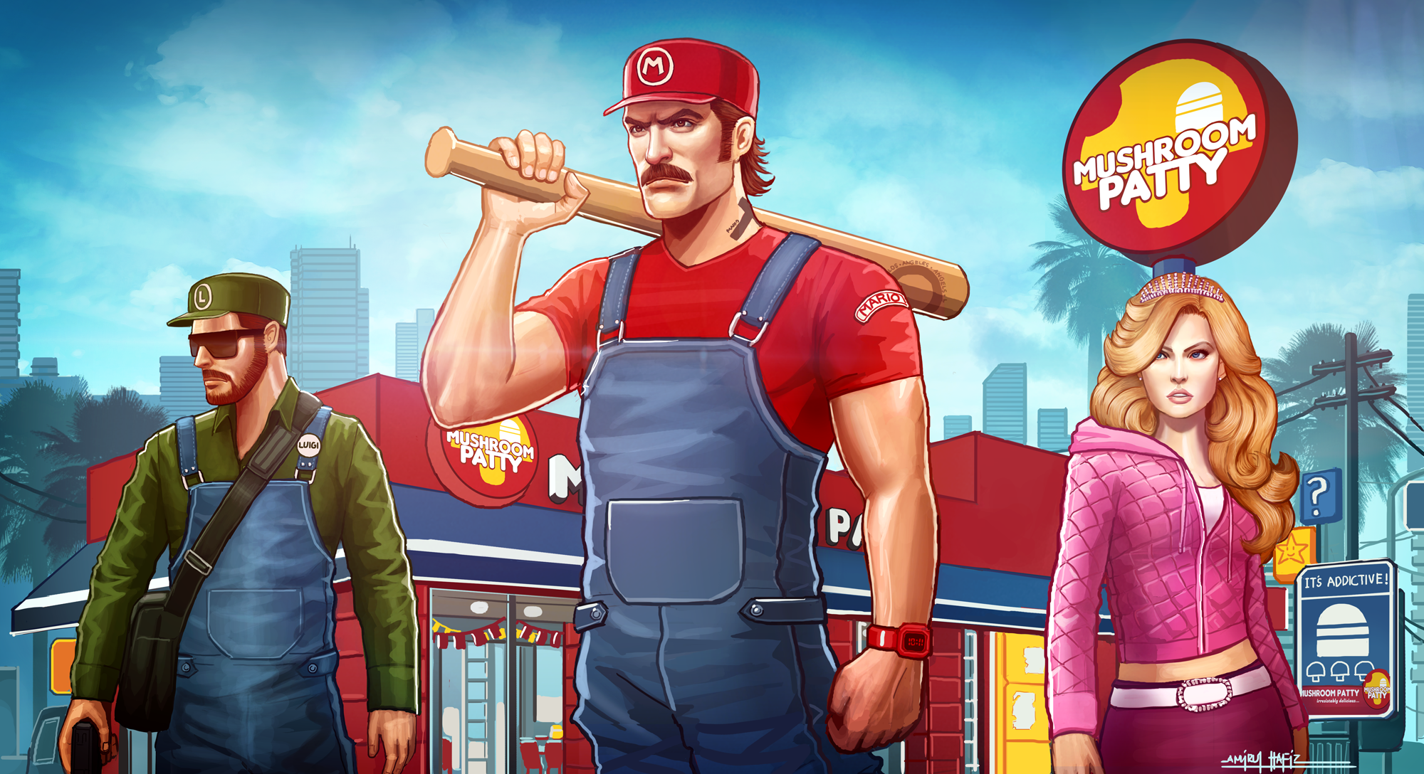 GRAND THEFT MARIO: MUSHROOM PATTY by amirulhafiz