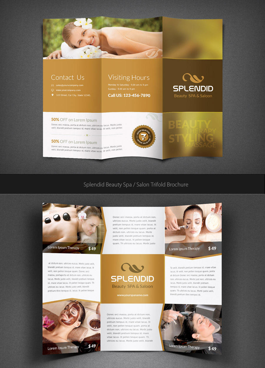 Splendid Beauty Spa / Salon Trifold Brochure by Saptarang