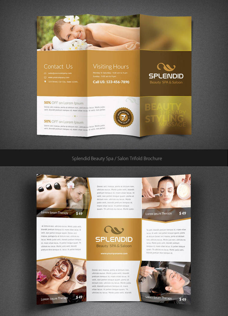 Splendid Beauty Spa / Salon Trifold Brochure by Saptarang
