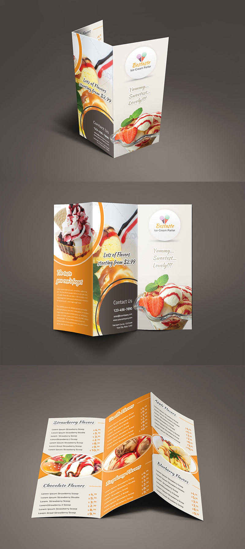 Bestaste Food Menu Trifold Brochure by Saptarang