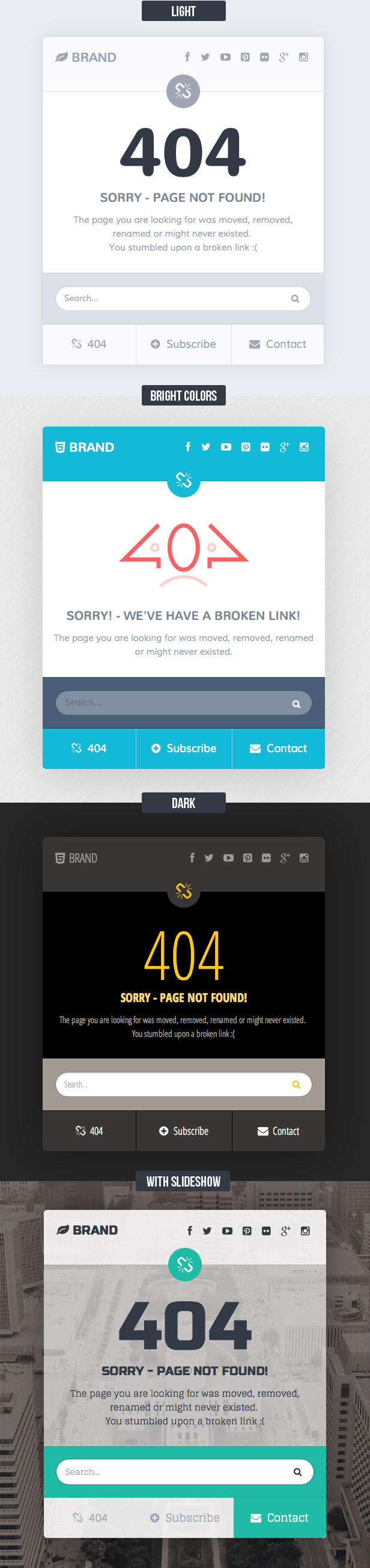 Missing - 404 Responsive Page Template by Saptarang