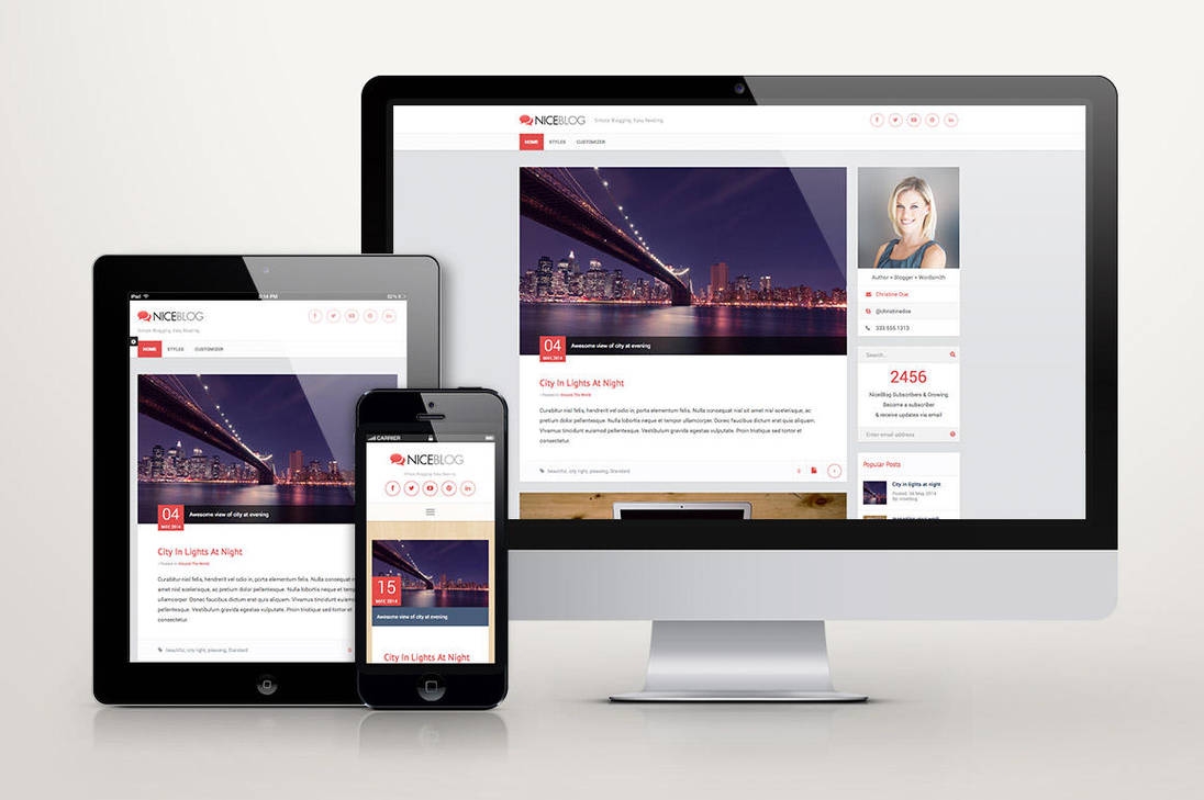 NiceBlog WordPress Blogging Theme by Saptarang