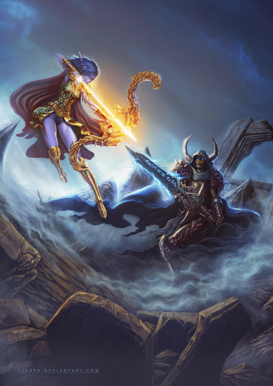 Elf Archer VS Undead Warrior + VIDEO (Wow) by TSABER