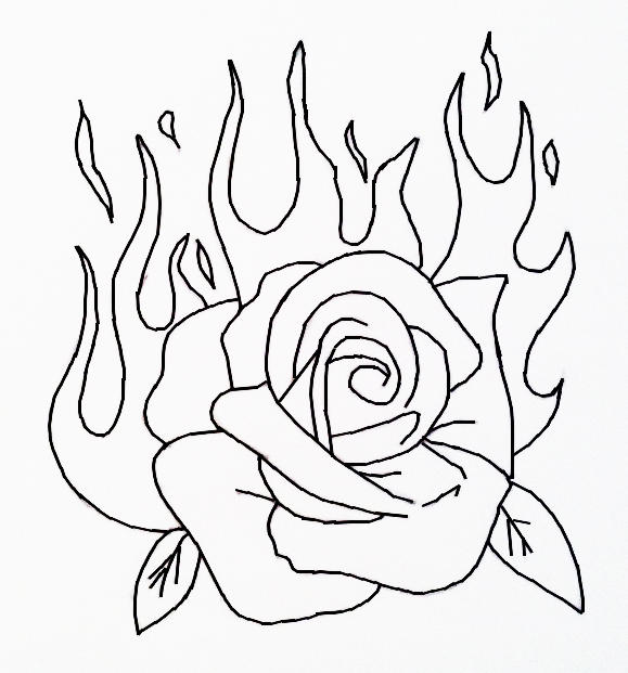 Fire rose lineart by bluemoon124 on DeviantArt