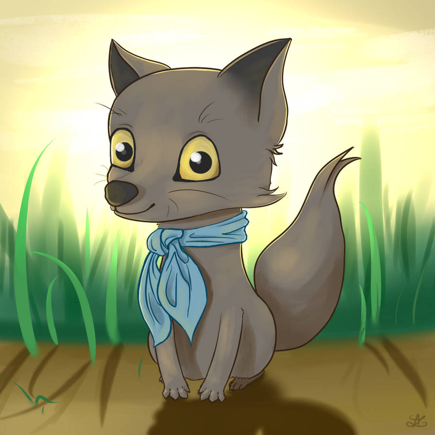 cute baby wolf by
