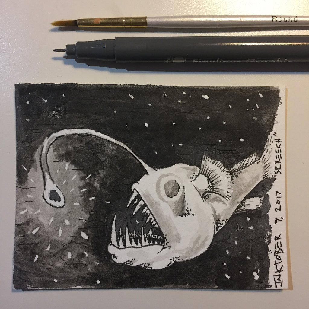 Inktober 9, 2017 'Screech' by vertseven