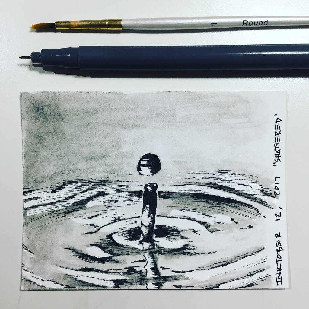 Inktober 12, 2017 'Shattrted' by vertseven