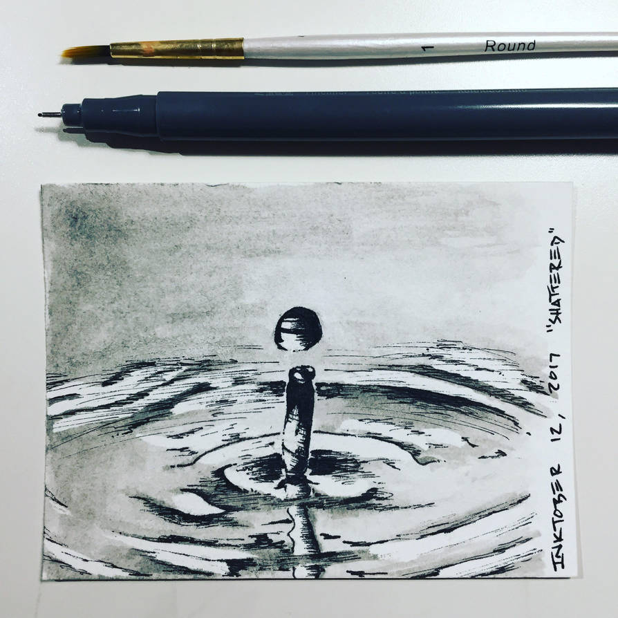 Inktober 12, 2017 'Shattrted' by vertseven