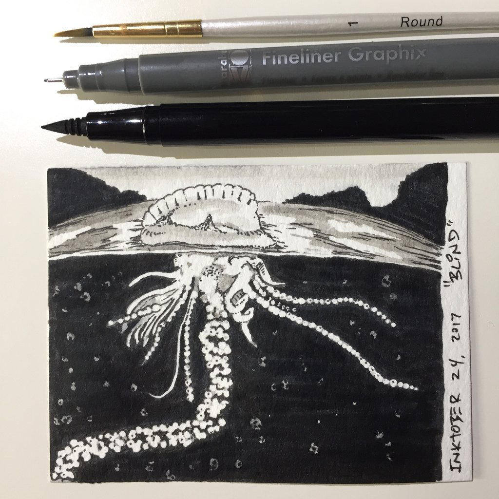 Inktober 24, 2017 'Blind' by vertseven