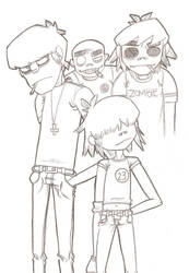 All Gorillaz in a happy mood by GoRiLlAz6666