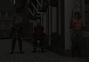 Elven warrior exploring the orc village by Catweazle01