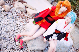 Festival Rei and Asuka - Evangelion by Mostflogged