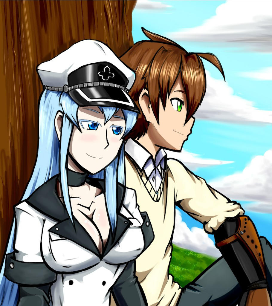  Tatsumi  and Esdeath First version  by Wideeyedwanderrer 